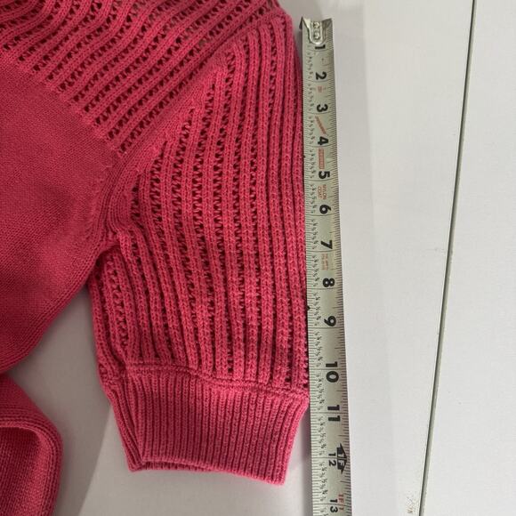 EVEREVE Remy Crochet 100% Cotton Pullover Sweater Women’s Large Pink Knit Boho - Picture 10 of 10